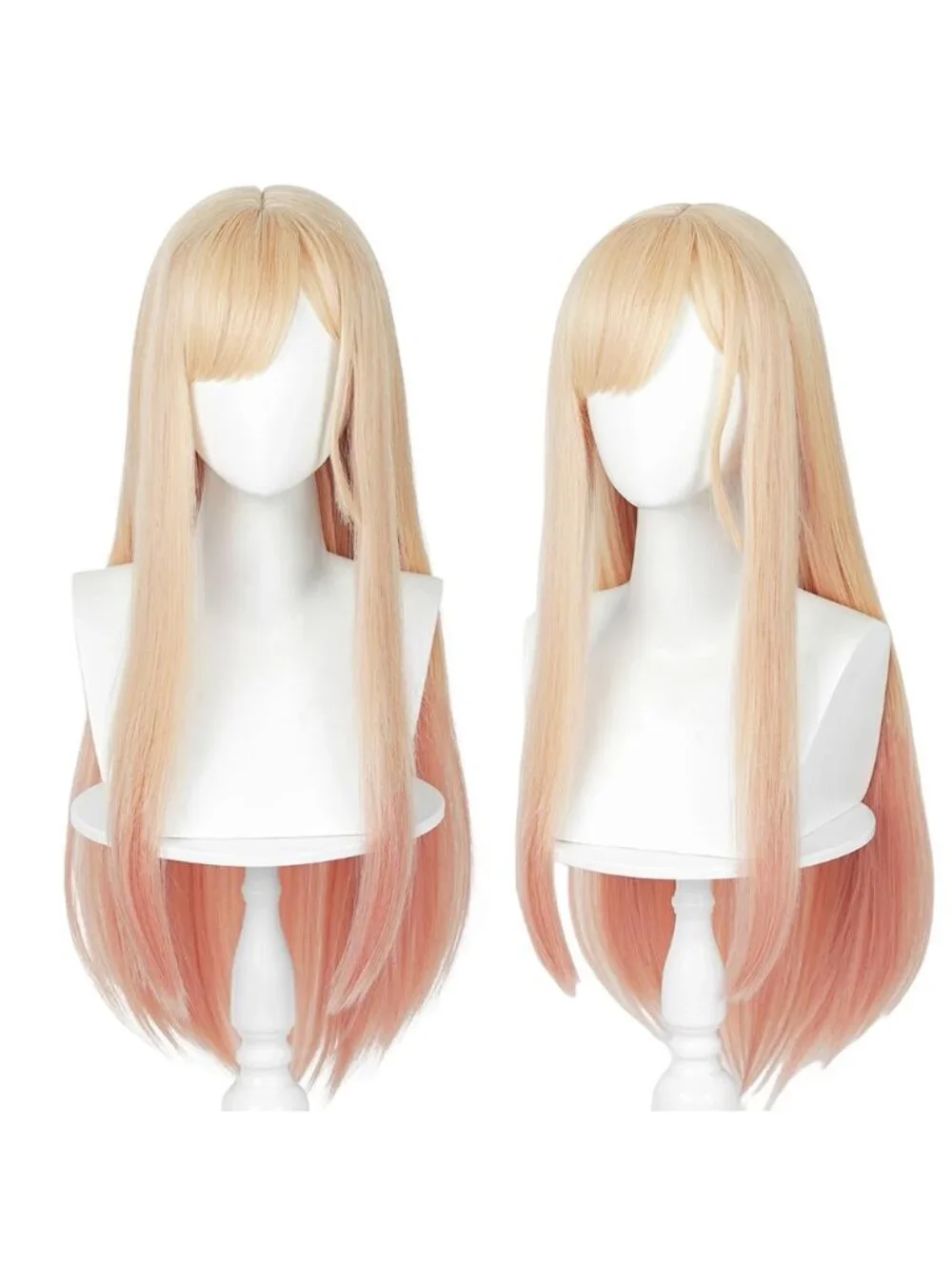Women's Blonde Ombre Pink Heat Resistant Synthetic Fiber Long Straight Ombre Wig